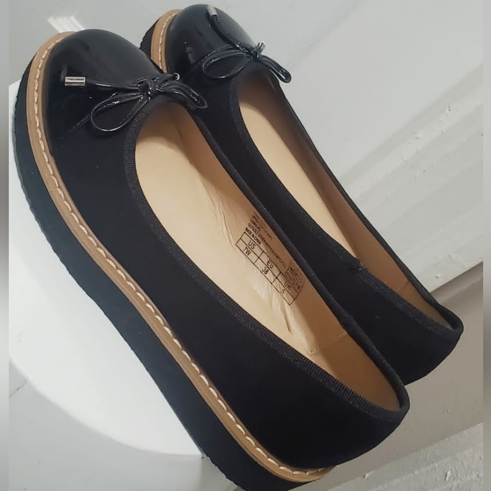 EVANS WIDE FIT Franz patent Leather Women's Flat Shoe Size 7W 🌴 - Picture 6 of 11